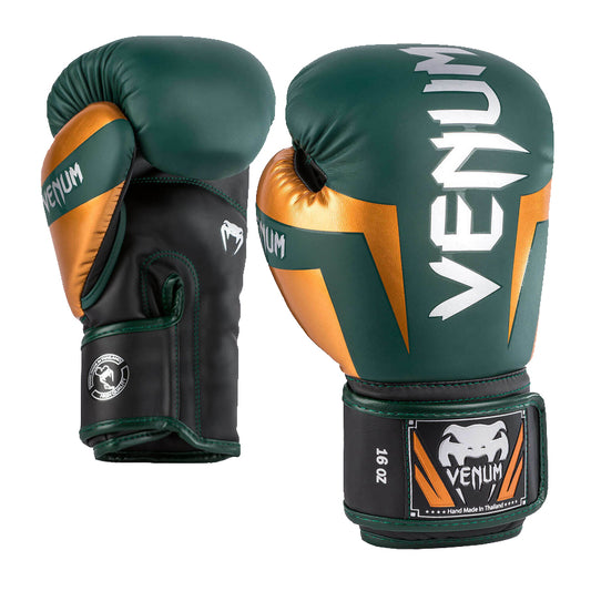 VENUM Elite Nyrkkeilyhanskat - Vihreä/Pronssi/Hopea