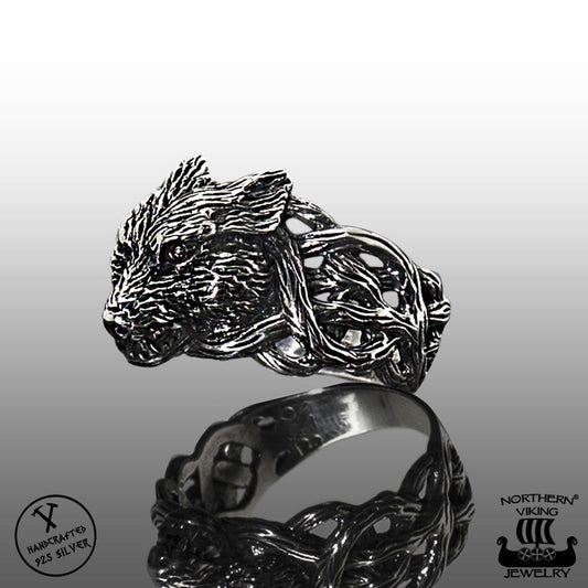 Northern Viking Jewelry-Sormus "Fenrir Wolf"