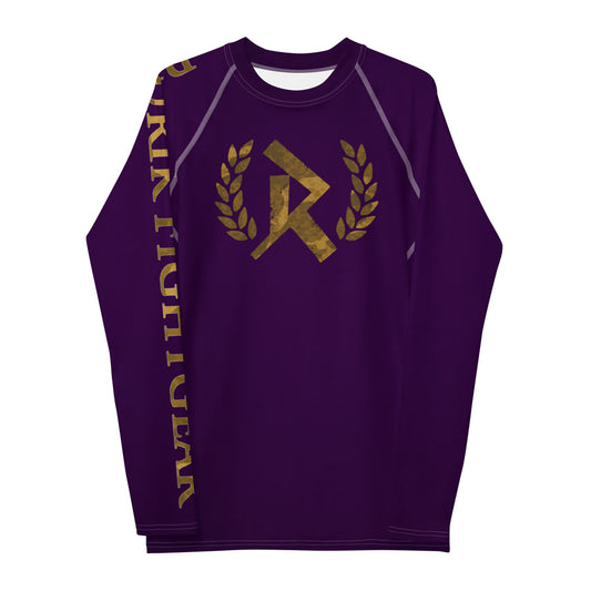 Rurik fg nogi bjj rash guard pitkähihainen treenipaita ja ottelupaita purppura violetti pronssi logo