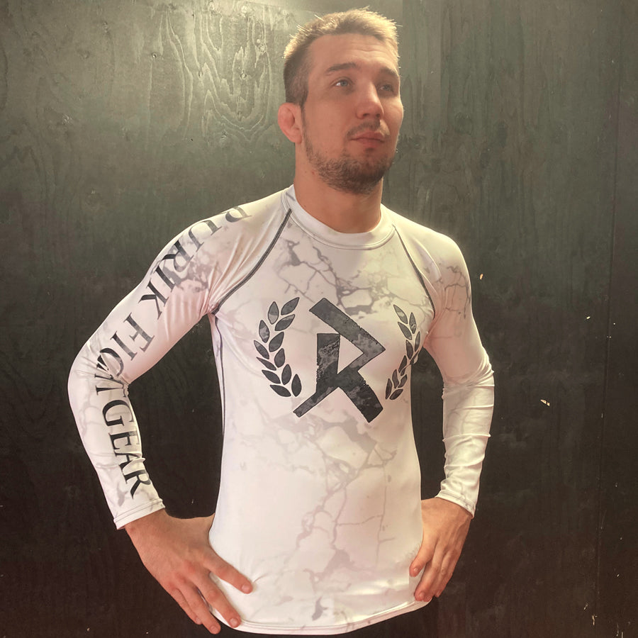 Rurik fg white bjj nogi rash guard