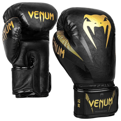 VENUM IMPACT BOXING GLOVES - GOLD/BLACK